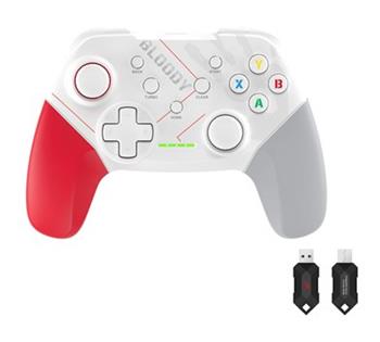 A4tech Bloody GPW50, gamepad, Dual mode 2,4G+USB, bílý