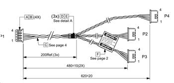 CBL-CDAT-1062T-62 - PicoBlade (1 to 3) 1x4,PH1.25,48/62cm,26AWG,RoHS