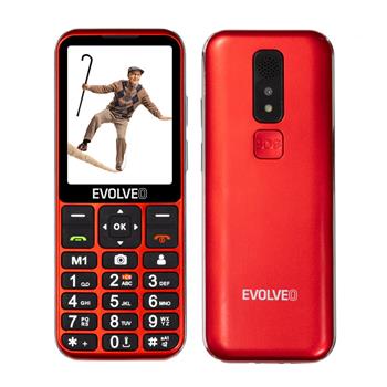 EVOLVEO EasyPhone LT, 4G mobilní telefon pro seniory s nabíjecím stojánkem, červený