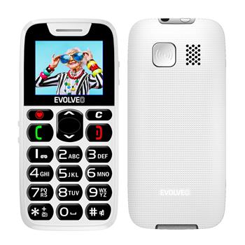 EVOLVEO EasyPhone, mobilní telefon pro seniory s nabíjecím stojánkem, bílý