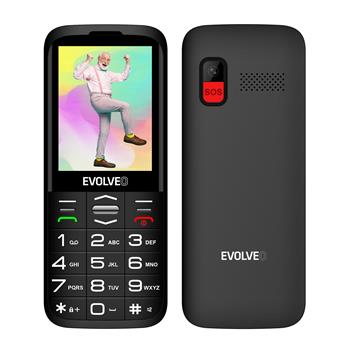 EVOLVEO EasyPhone XO, mobilní telefon pro seniory s nabíjecím stojánkem, černý