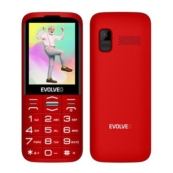 EVOLVEO EasyPhone XO, mobilní telefon pro seniory s nabíjecím stojánkem, červený