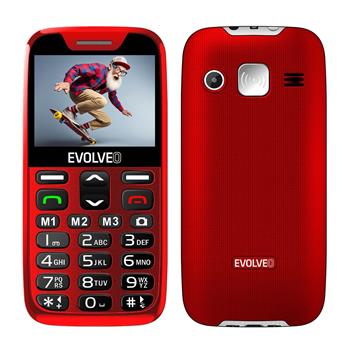 EVOLVEO EasyPhone XR, mobilní telefon pro seniory s nabíjecím stojánkem, červený