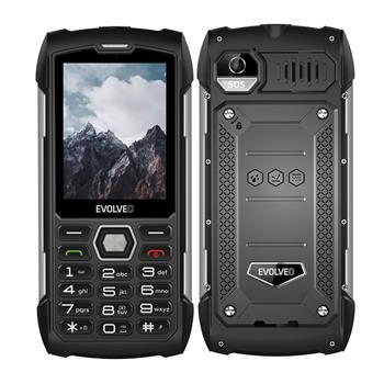 EVOLVEO StrongPhone H1, vodotěsný odolný Dual SIM telefon, černo-stříbrný