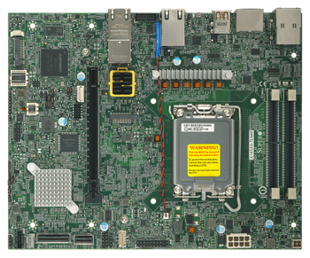X14SAV-TLN4F FlexATX W880,LGA1851, 1PCI-E16g5, MCIO8+MCIO4, 2×10+2×2,5GbE, 2SO-DDR5-6400, 4sATA3, M.2, DP,HDMI, IPMI
