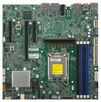 X14SAZ-TLN4F W880,LGA1851, 1PCI-E16g5, 2PCI-E4g4,2MCIO, 2×10+2×2,5GbE, 4DDR5-5600, 4sATA3, M.2, 2DP,2HDMI, IPMI, mATX